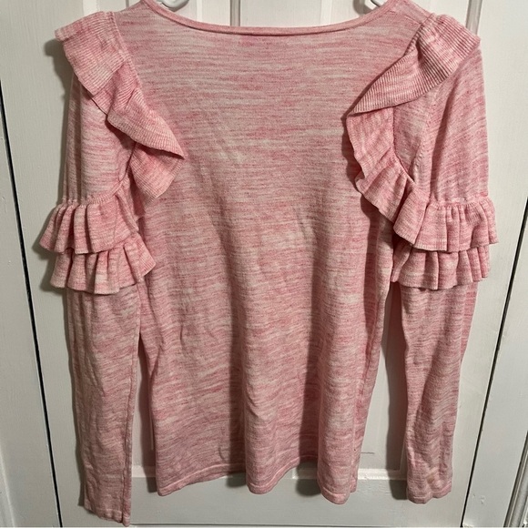 Lilly Pulitzer Fresca Pink Heather Ruffle Sweater Pink Medium J - Picture 5 of 8